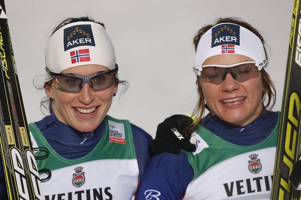Marit Bjørgen (left) & Maiken Caspersen Falla 2014.